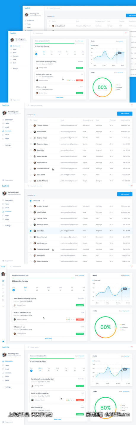 saas CRM系统网页UI模板 .fig素材下载 - 源文件