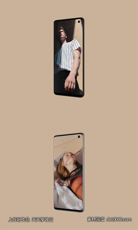 Samsung Galaxy S10 透视效果 Mockup .psd素材下载 - 源文件