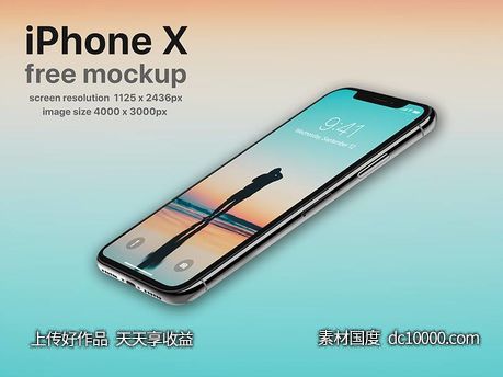 iphone X mockup psd下载 - 源文件