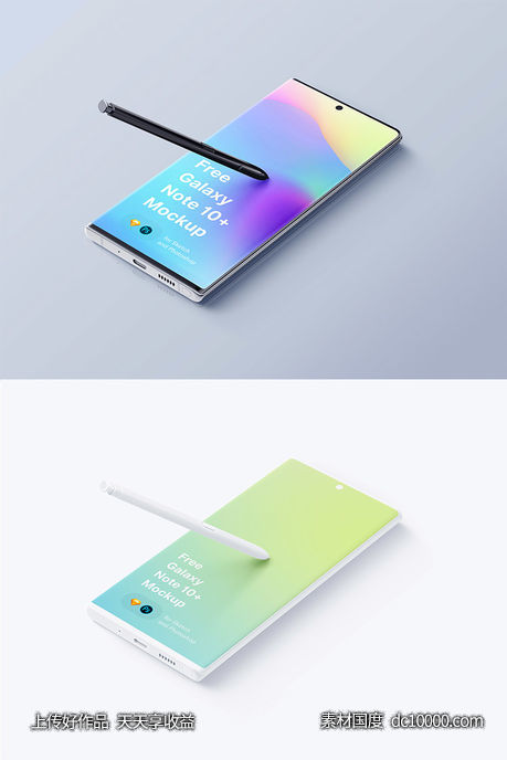 Samsung Galaxy Note 10 Plus Mockup .psd .sketch素材下载-源文件-素材国度dc10000.com