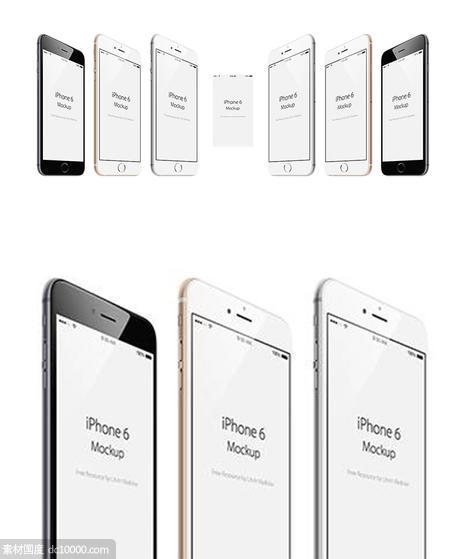 全系列2个角度iphone 6 plus透视效果 psd下载 - 源文件