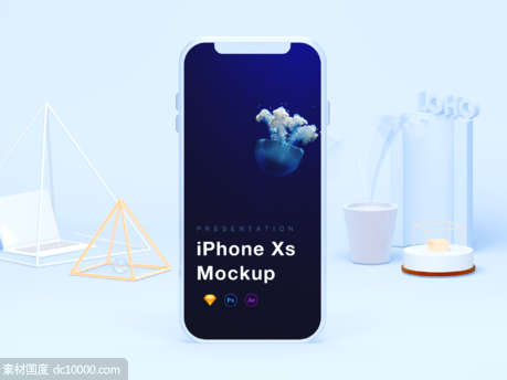iPhone Xs Mockups [PSD+Sketch+AEP] - 源文件