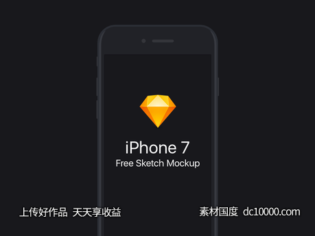 flat iPhone 7 Sketch Mockup 下载 - 源文件