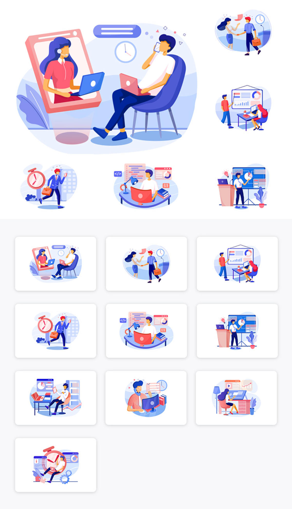 办公场景插画 .svg .eps .ai素材下载