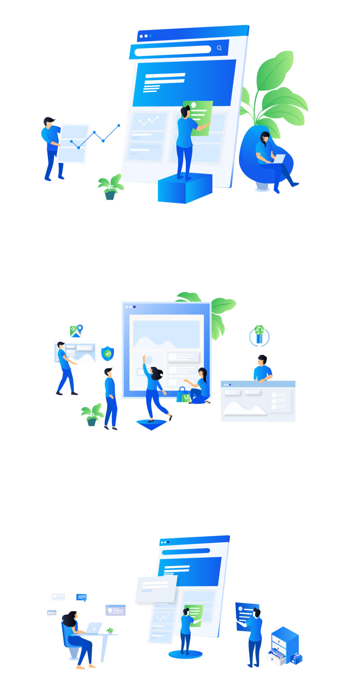it主题网页模板 场景插画 .psd .ai素材下载