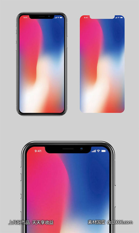 iPhone X 正面实物模型 sketch下载-源文件-素材国度dc10000.com