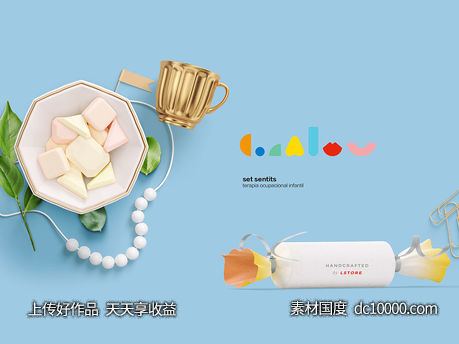 婴幼儿品牌VI样机模板psd素材-源文件-素材国度dc10000.com