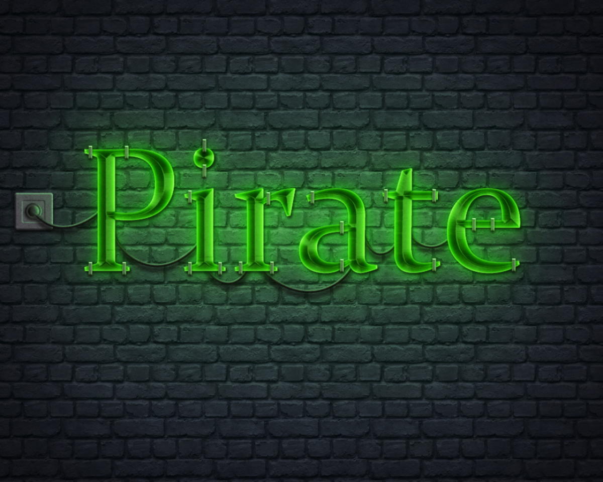 霓虹发光字体psd素材