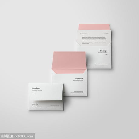 粉色办公用品vi贴图样机PSD素材 - 源文件