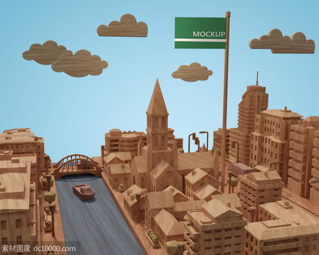 3D城市建筑模型PSD素材 - 源文件