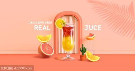 金美的美食水果饮料展示效果海报PSD分层设计素材 - 源文件