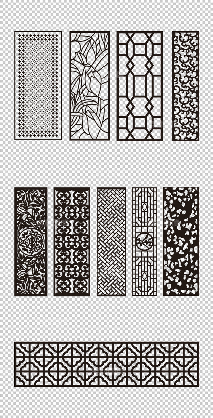中式古典传统花纹边框PNG免扣设计素材