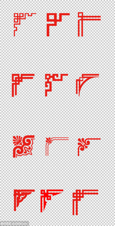 中式古典传统花纹边框PNG免扣设计素材 - 源文件