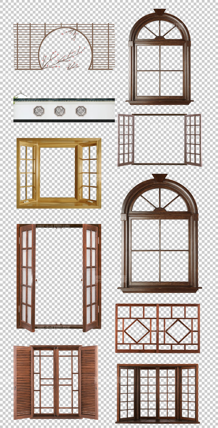  窗花  中式屏风  复古  中式花纹  窗格  图案  PNG免扣设计素材