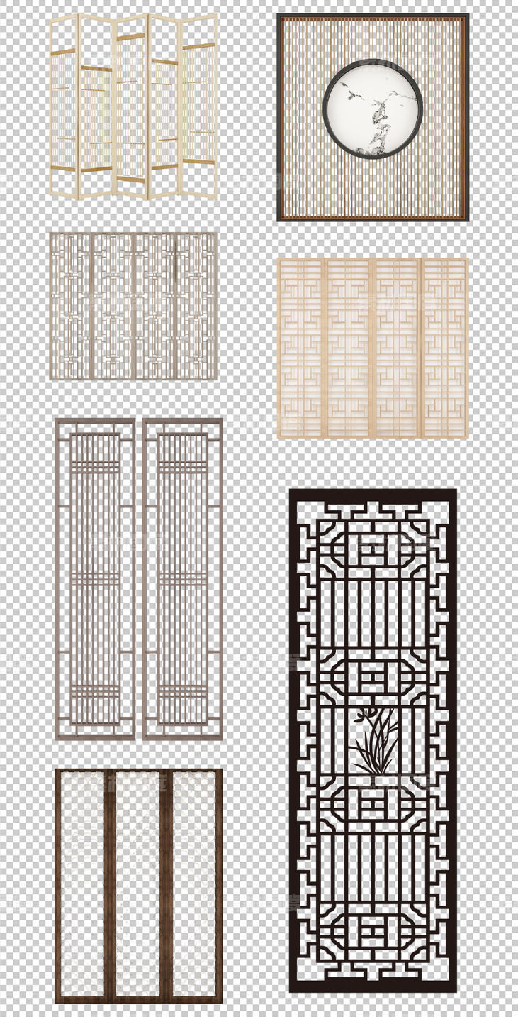 窗花  中式屏风  复古  中式花纹  窗格  图案  PNG免扣设计素材