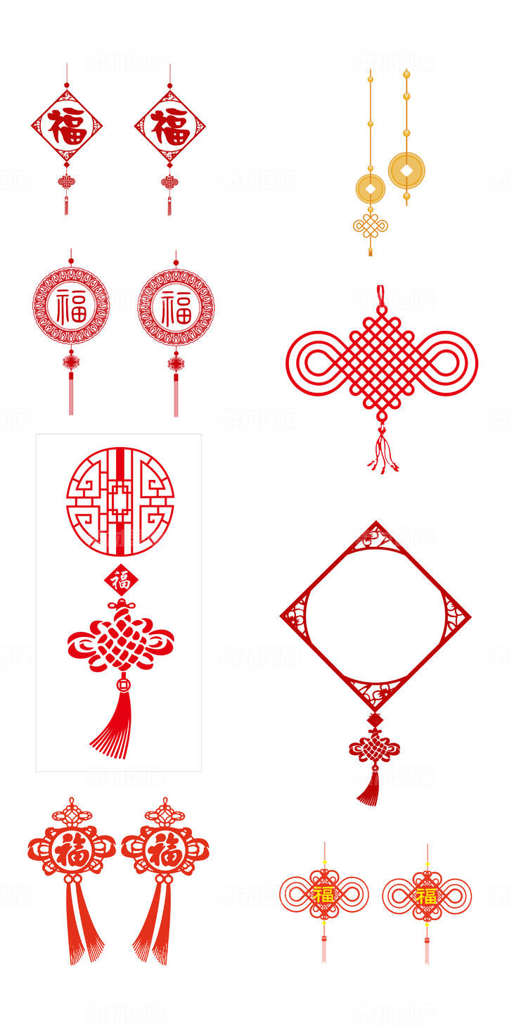 中式 中国结  红色   传统  喜庆  PNG免扣设计素材