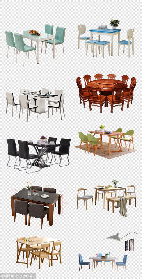 餐桌    桌椅  手绘  彩色  装饰   PNG免扣设计素材 - 源文件