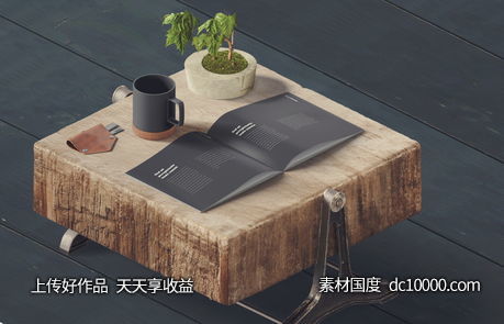 文艺桌面样机psd素材-源文件-素材国度dc10000.com