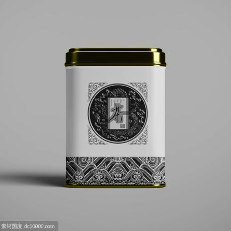  复古茶叶铁罐通用密封包装样机psd素材 - 源文件
