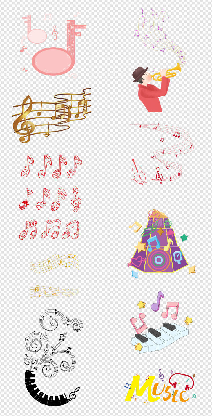 音符   音乐   插画   金色    紫色  立体  符号  PNG免扣设计素材