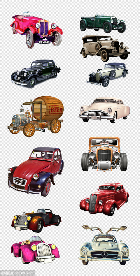 复古   仿古   玩具车   模型   赛车  小汽车  PNG免扣设计素材 - 源文件