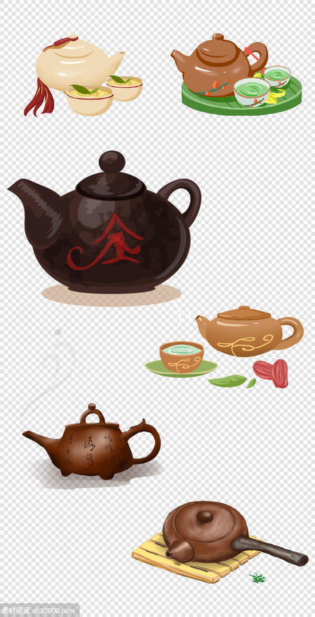 茶艺   茶杯   禅意  文化  中国风   茶叶    茶壶  PNG免扣设计素材 - 源文件