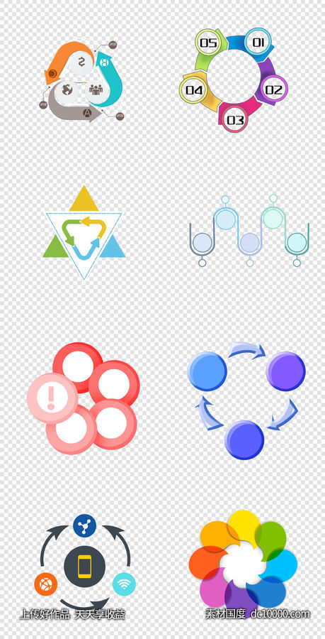 进程图  流程图  图标元素  图表   圆环  标签  进度  PNG免扣设计素材-源文件-素材国度dc10000.com