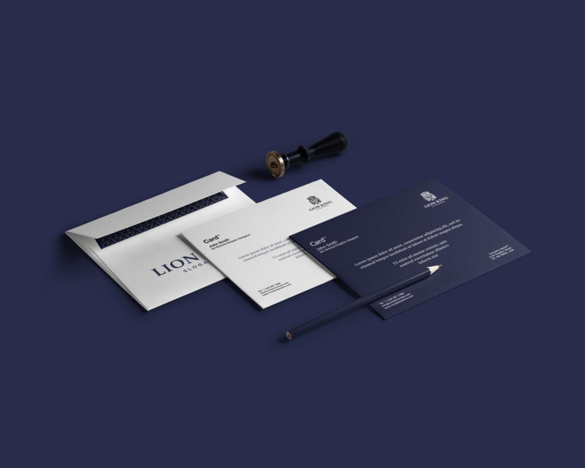  蓝色简约轻奢高档企业办公用品vi贴图样机psd素材