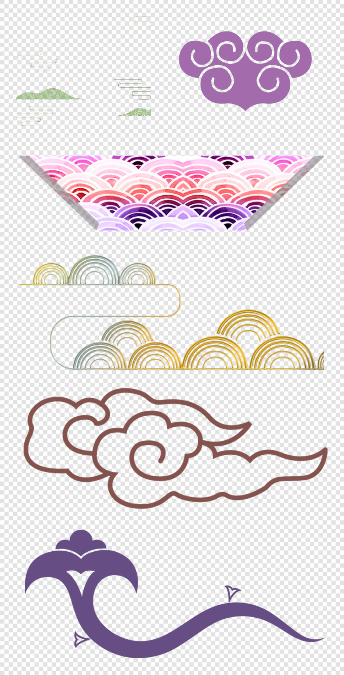 花纹   中国风    大气     国潮  祥云  纹案   民族   PNG免扣设计素材