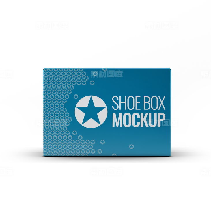 方形鞋盒包装贴图样机psd素材