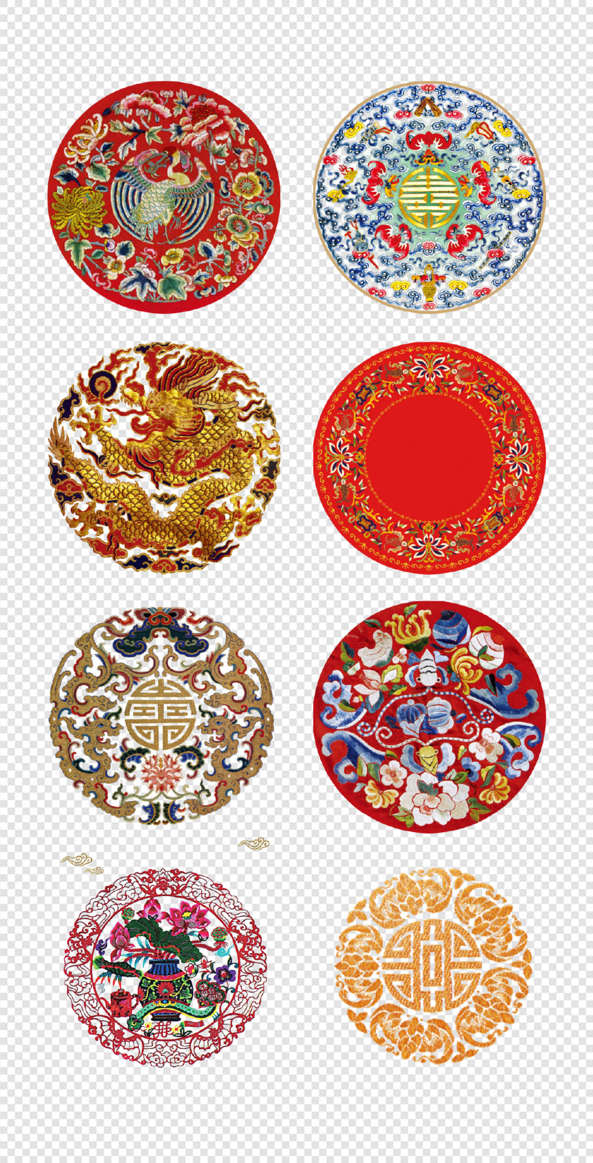 中式 传统   花纹   圆形边框底纹    民族风    PNG免扣设计素材