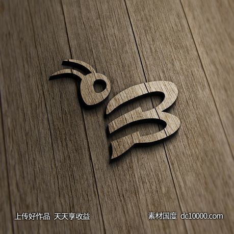 3D立体logo贴图样机psd素材-源文件-素材国度dc10000.com