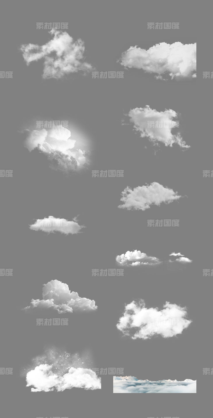 天空  蓝天   叠加    白云  云朵    免抠云层  PNG免扣设计素材