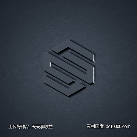  3D立体logo贴图样机psd素材-源文件-素材国度dc10000.com