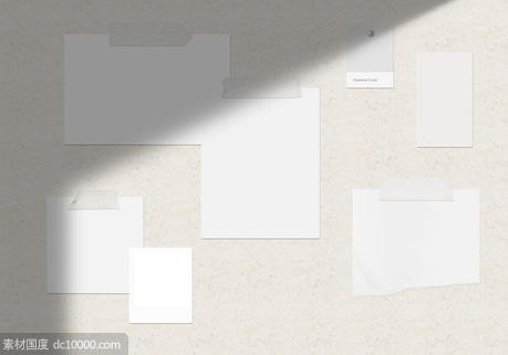 北欧简约创意树叶投影画框相册墙面展示PSD素材 - 源文件