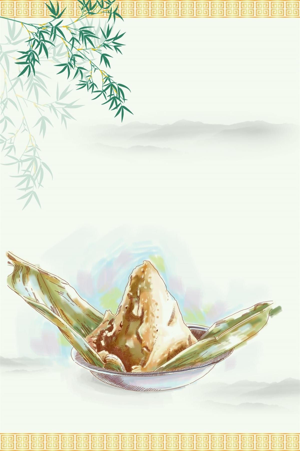 矢量中国风复古手绘端午节背景