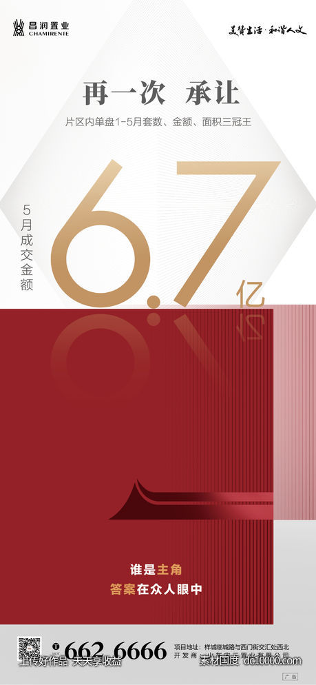 大气简洁红金数字热销销冠海报-源文件-素材国度dc10000.com