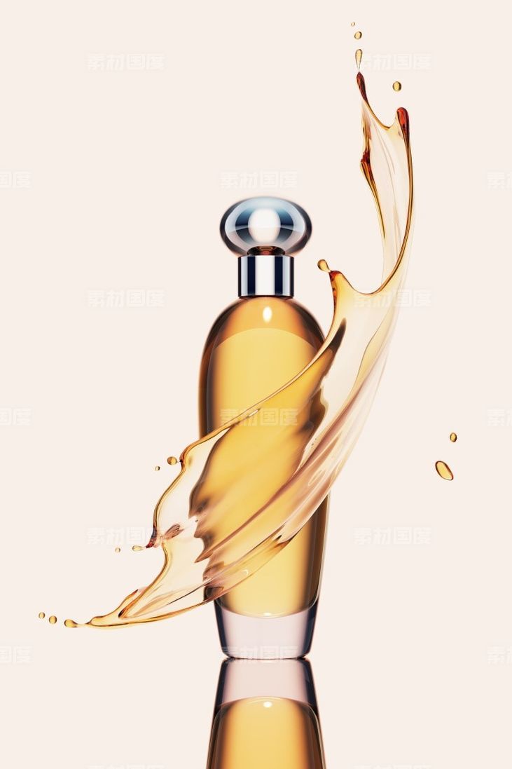 化妆品水动态特效精华乳液面霜瓶子样机海报psd分层设计素材