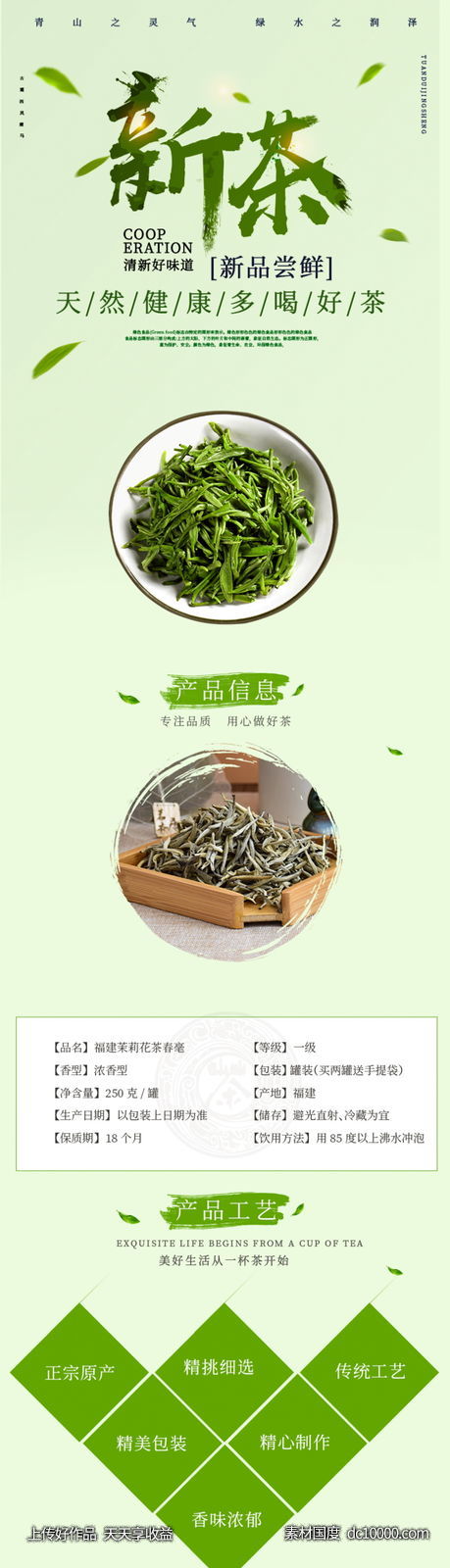 电商茶饮通用类详情页PSD模板网页-源文件-素材国度dc10000.com