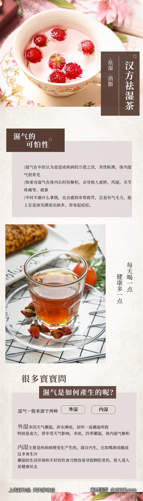 电商茶饮通用类详情页PSD模板网页 - 源文件