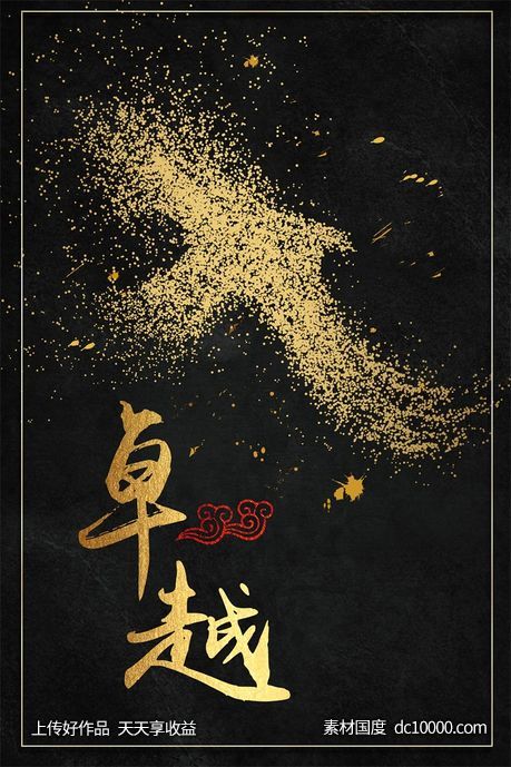 高端 时尚 黑金 海报 背景-源文件-素材国度dc10000.com