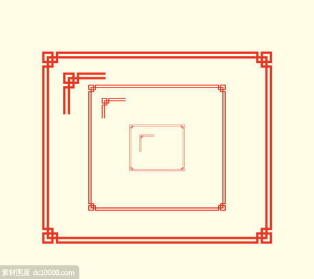中式古典元素边框纹理素材 - 源文件