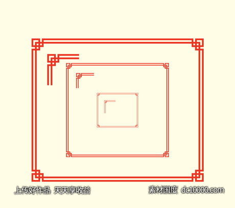 中式古典元素边框纹理素材-源文件-素材国度dc10000.com