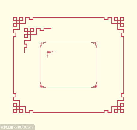 中式古典元素边框纹理素材 - 源文件