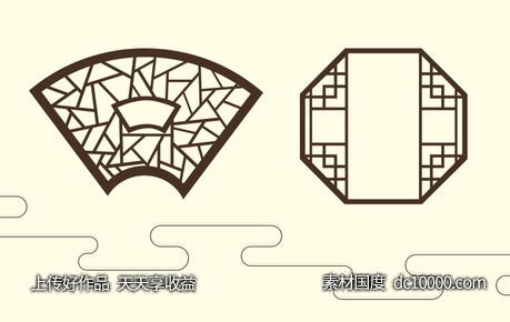 中式古典元素边框纹理素材-源文件-素材国度dc10000.com