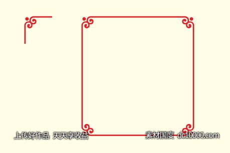 中式古典元素边框纹理素材 - 源文件