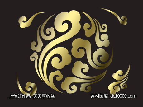 中式古典元素边框纹理素材-源文件-素材国度dc10000.com