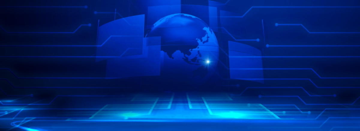 科技5G网络曲线地球海报