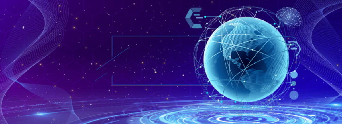 科技5G网络曲线地球海报