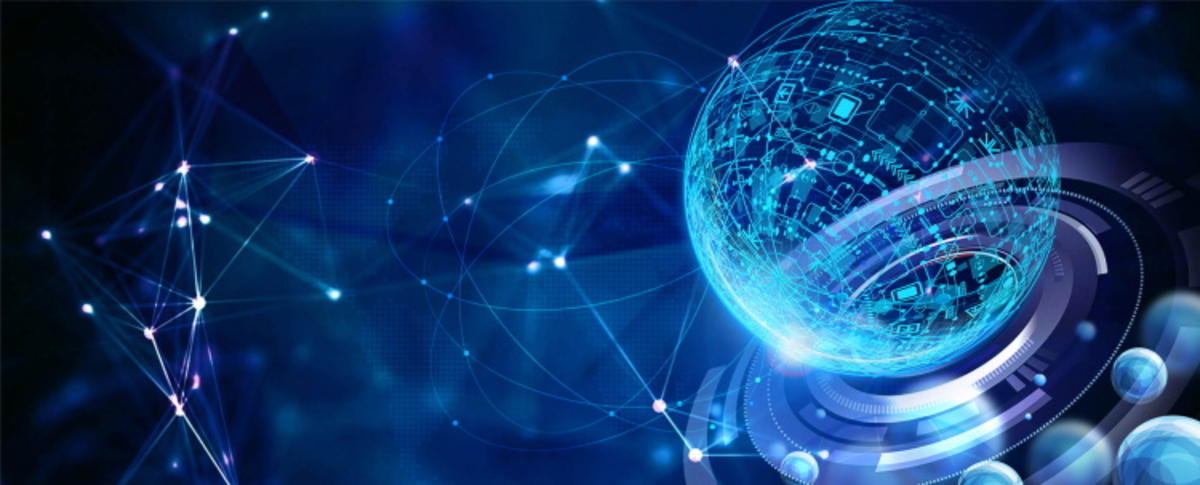 科技5G网络曲线地球海报